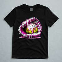 Softball Drip Ice Cream Sprinkles Softball Glove  T-Shirt
