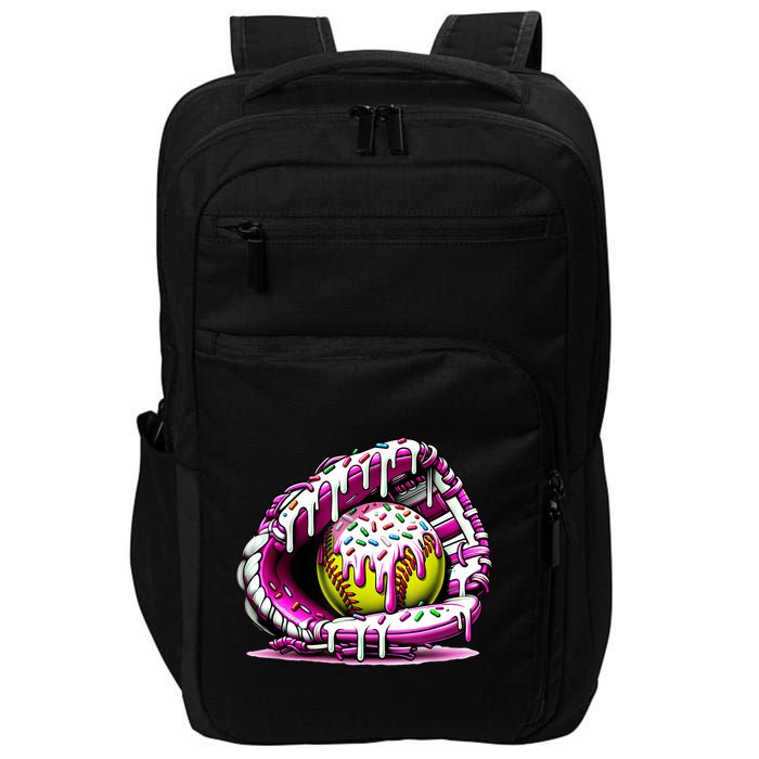Softball Drip Ice Cream Sprinkles Softball Glove  Impact Tech Backpack