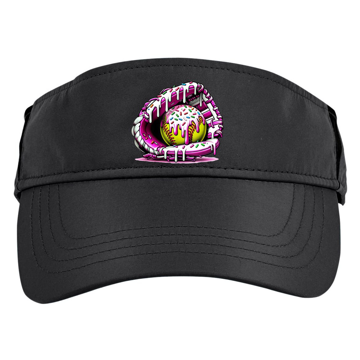 Softball Drip Ice Cream Sprinkles Softball Glove  Adult Drive Performance Visor