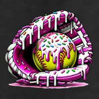 Softball Drip Ice Cream Sprinkles Softball Glove  Adult Drive Performance Visor
