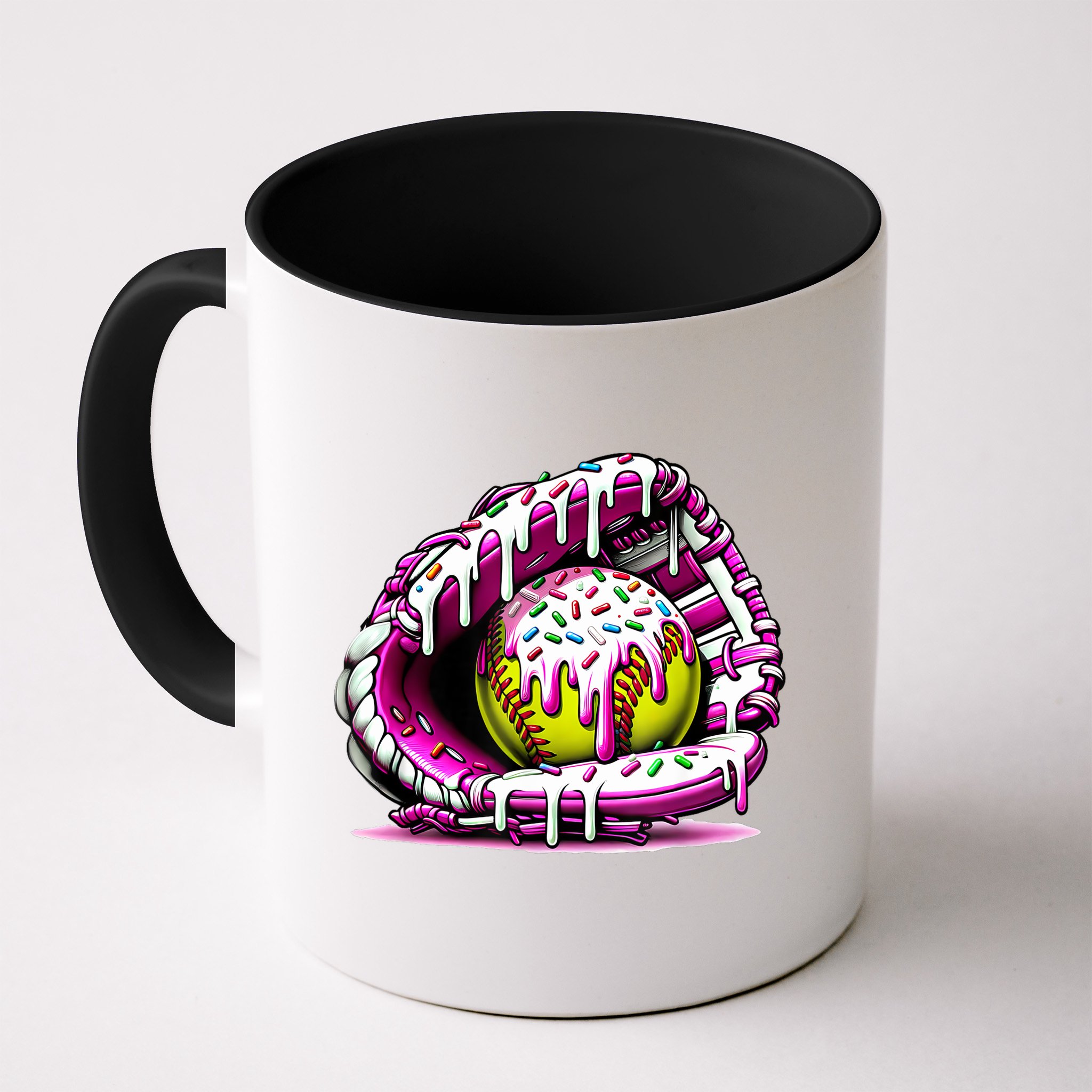 Softball Drip Ice Cream Sprinkles Softball Glove  Mug