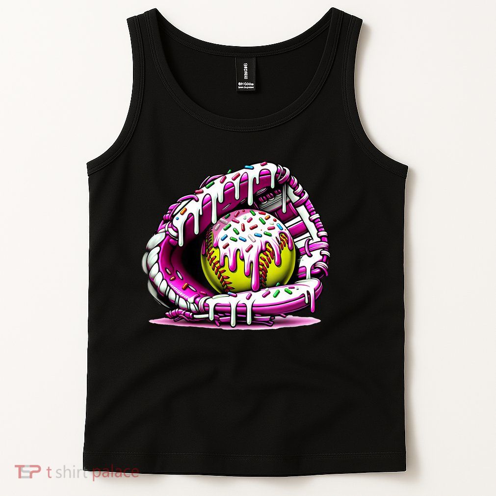 Softball Drip Ice Cream Sprinkles Softball Glove  Tank Top