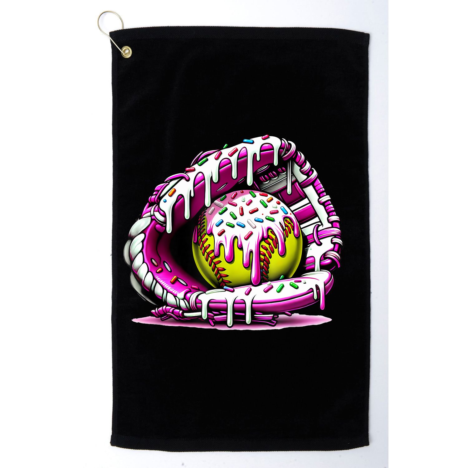 Softball Drip Ice Cream Sprinkles Softball Glove  Golf Towel