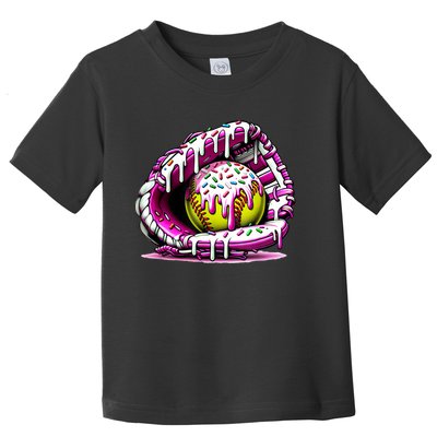 Softball Drip Ice Cream Sprinkles Softball Glove  Toddler T-Shirt