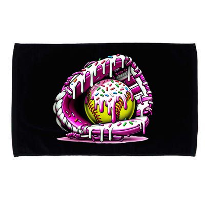 Softball Drip Ice Cream Sprinkles Softball Glove  Microfiber Hand Towel