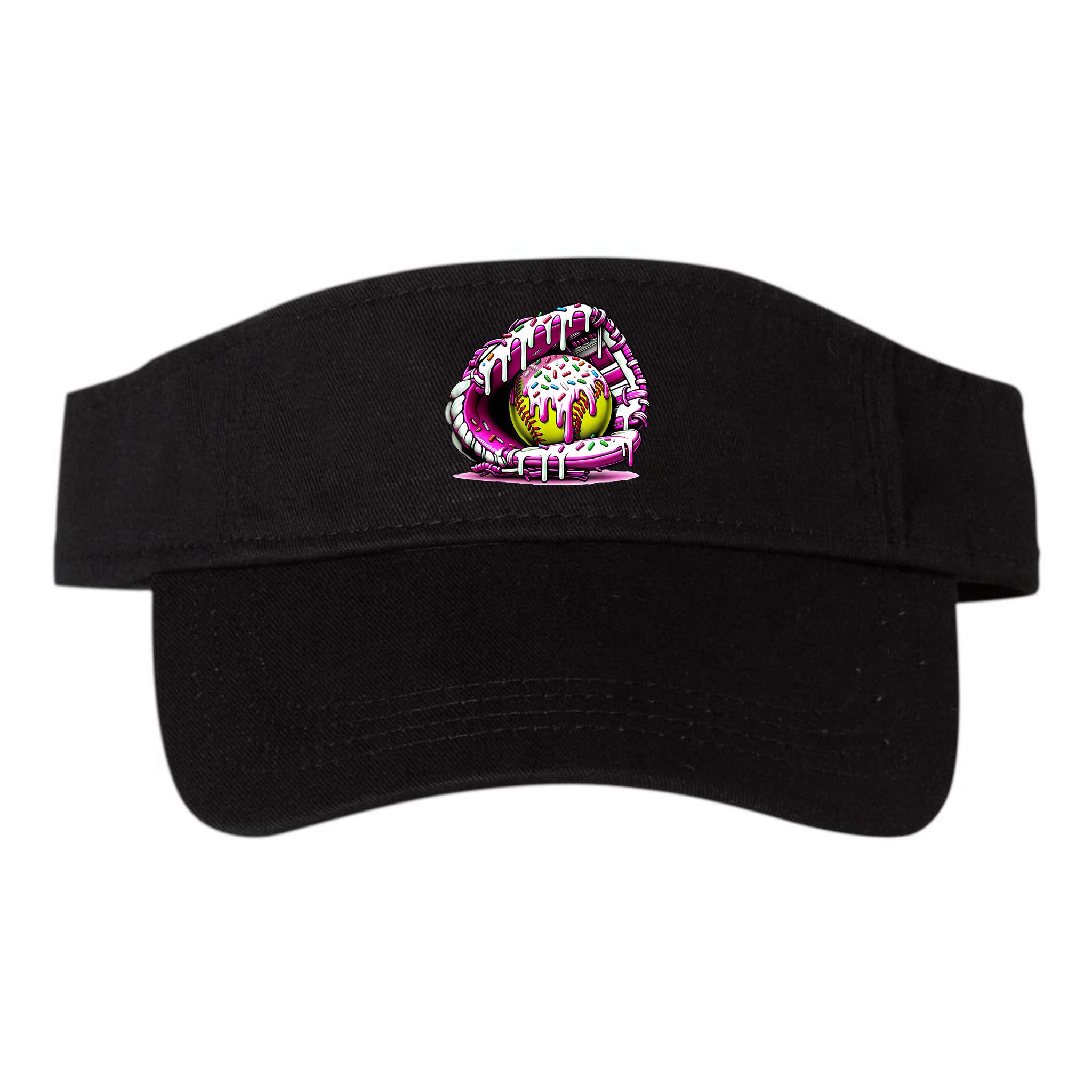 Softball Drip Ice Cream Sprinkles Softball Glove  Visor