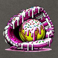 Softball Drip Ice Cream Sprinkles Softball Glove  Cotton Canvas Backpack