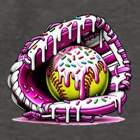 Softball Drip Ice Cream Sprinkles Softball Glove  Vector Backpack