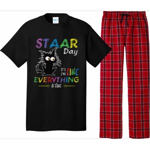 Staar Day ItS Fine Everything Is Fine Funny Cat Testing Day Pajama Set