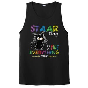 Staar Day ItS Fine Everything Is Fine Funny Cat Testing Day PosiCharge Competitor Tank