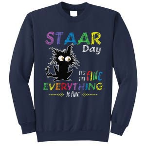 Staar Day ItS Fine Everything Is Fine Funny Cat Testing Day Sweatshirt