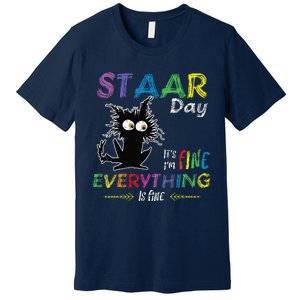 Staar Day ItS Fine Everything Is Fine Funny Cat Testing Day Premium T-Shirt