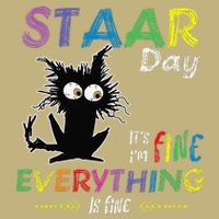Staar Day ItS Fine Everything Is Fine Funny Cat Testing Day Button