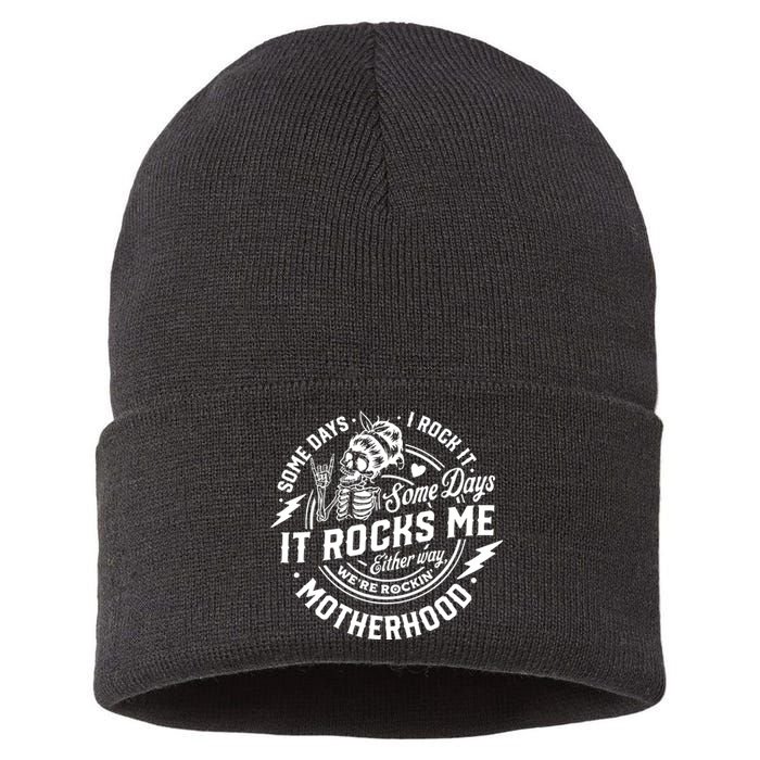 Some Days I Rock It Some Days It Rocks Me Motherhood Sustainable Knit Beanie