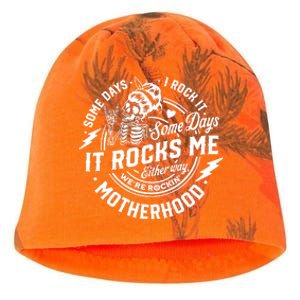 Some Days I Rock It Some Days It Rocks Me Motherhood Kati - Camo Knit Beanie