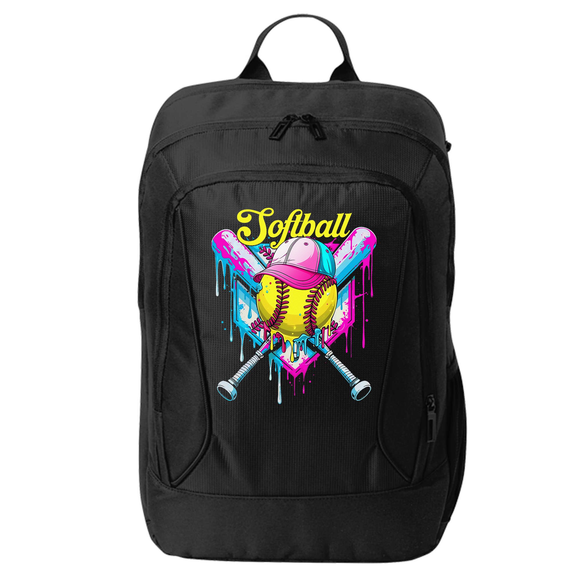 Softball Drip Ice Cream Coquette Bow Softball For City Backpack