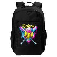 Softball Drip Ice Cream Coquette Bow Softball For Backpack