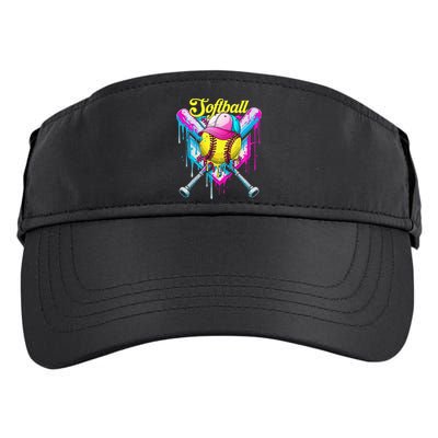 Softball Drip Ice Cream Coquette Bow Softball For Adult Drive Performance Visor