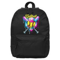 Softball Drip Ice Cream Coquette Bow Softball For 16 in Basic Backpack