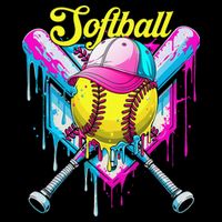 Softball Drip Ice Cream Coquette Bow Softball For 16 in Basic Backpack