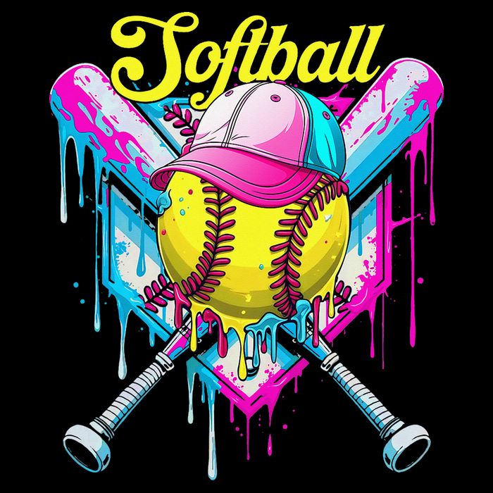 Softball Drip Ice Cream Coquette Bow Softball For 16 in Basic Backpack