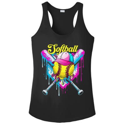 Softball Drip Ice Cream Coquette Bow Softball For Ladies PosiCharge Competitor Racerback Tank