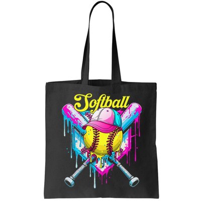 Softball Drip Ice Cream Coquette Bow Softball For Bag