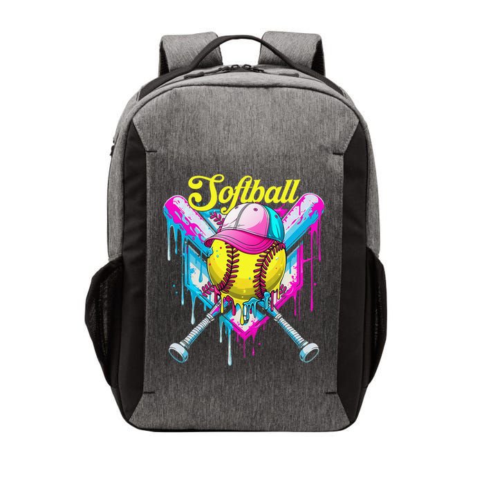 Softball Drip Ice Cream Coquette Bow Softball For Vector Backpack