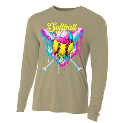 Softball Drip Ice Cream Coquette Bow Softball For Cooling Performance Long Sleeve Crew