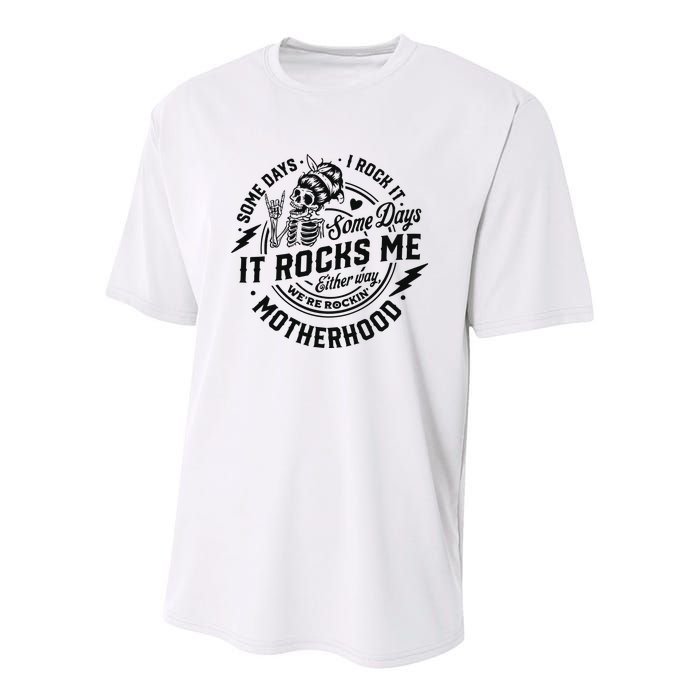 Some Days I Rock It Some Days It Rocks Me Youth Performance Sprint T-Shirt