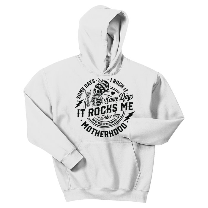 Some Days I Rock It Some Days It Rocks Me Kids Hoodie