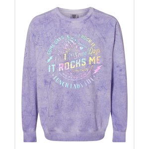 Some Days It Rocks Me Messy Skull Lunch Lady Life Ca Tie Dye Colorblast Crewneck Sweatshirt