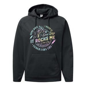 Some Days It Rocks Me Messy Skull Lunch Lady Life Ca Tie Dye Performance Fleece Hoodie