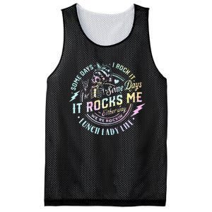 Some Days It Rocks Me Messy Skull Lunch Lady Life Ca Tie Dye Mesh Reversible Basketball Jersey Tank