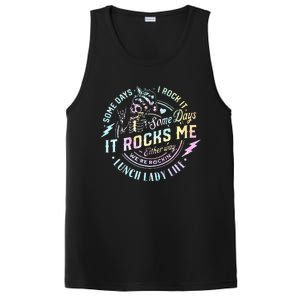 Some Days It Rocks Me Messy Skull Lunch Lady Life Ca Tie Dye PosiCharge Competitor Tank