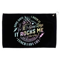 Some Days It Rocks Me Messy Skull Lunch Lady Life Ca Tie Dye Grommeted Golf Towel