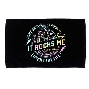 Some Days It Rocks Me Messy Skull Lunch Lady Life Ca Tie Dye Microfiber Hand Towel