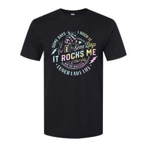 Some Days It Rocks Me Messy Skull Lunch Lady Life Ca Tie Dye Softstyle CVC T-Shirt