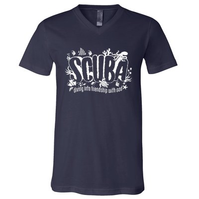 Scuba Diving Into Friendship With God Christian Vbs 2024 V-Neck T-Shirt