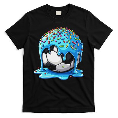 Soccer Drip Ice Cream Drip With Sprinkles Summer T-Shirt