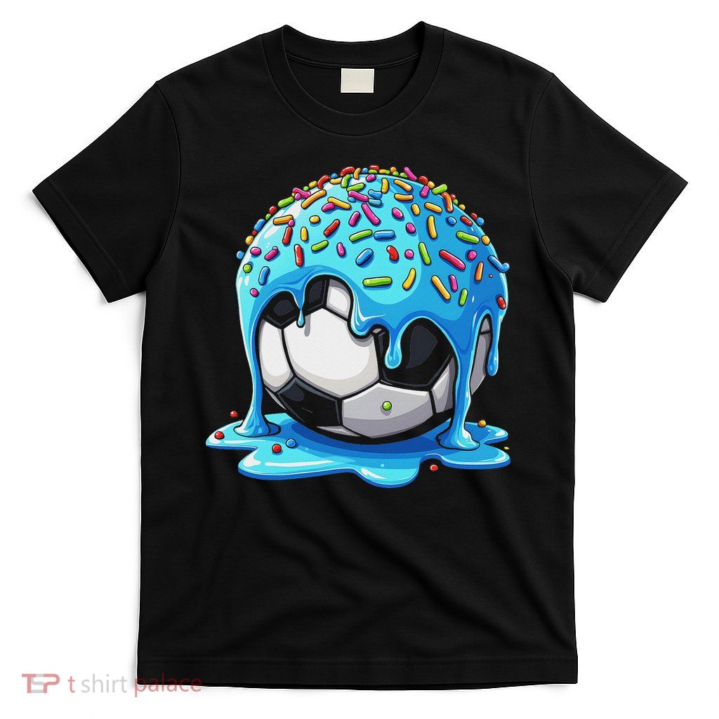 Soccer Drip Ice Cream Drip With Sprinkles Summer T-Shirt