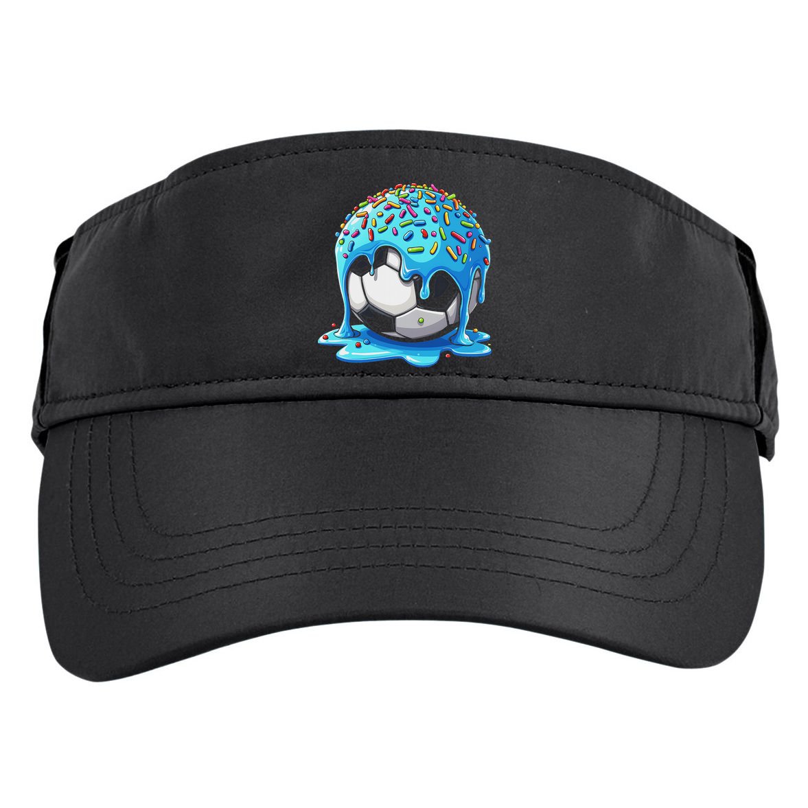 Soccer Drip Ice Cream Drip With Sprinkles Summer Adult Drive Performance Visor