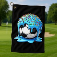 Soccer Drip Ice Cream Drip With Sprinkles Summer Golf Towel