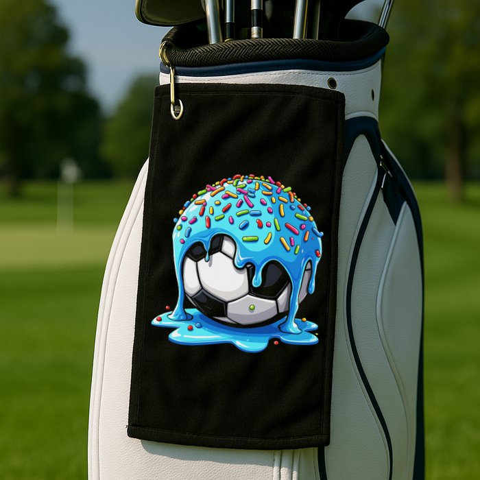 Soccer Drip Ice Cream Drip With Sprinkles Summer Golf Towel