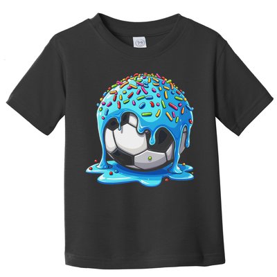 Soccer Drip Ice Cream Drip With Sprinkles Summer Toddler T-Shirt