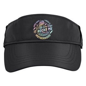 Some Days I Rock It Some Days It Rocks Me Tie Dye Skull Mom Adult Drive Performance Visor