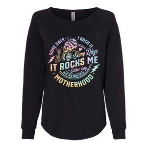 Some Days I Rock It Some Days It Rocks Me Tie Dye Skull Mom Womens California Wash Sweatshirt