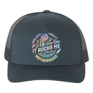 Some Days I Rock It Some Days It Rocks Me Tie Dye Skull Mom Yupoong Adult 5-Panel Trucker Hat