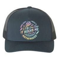 Some Days I Rock It Some Days It Rocks Me Tie Dye Skull Mom Yupoong Adult 5-Panel Trucker Hat