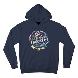 Some Days I Rock It Some Days It Rocks Me Tie Dye Skull Mom Hoodie